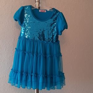 Girlcode youth dress/ size 6/ blue/ sequin & tulle